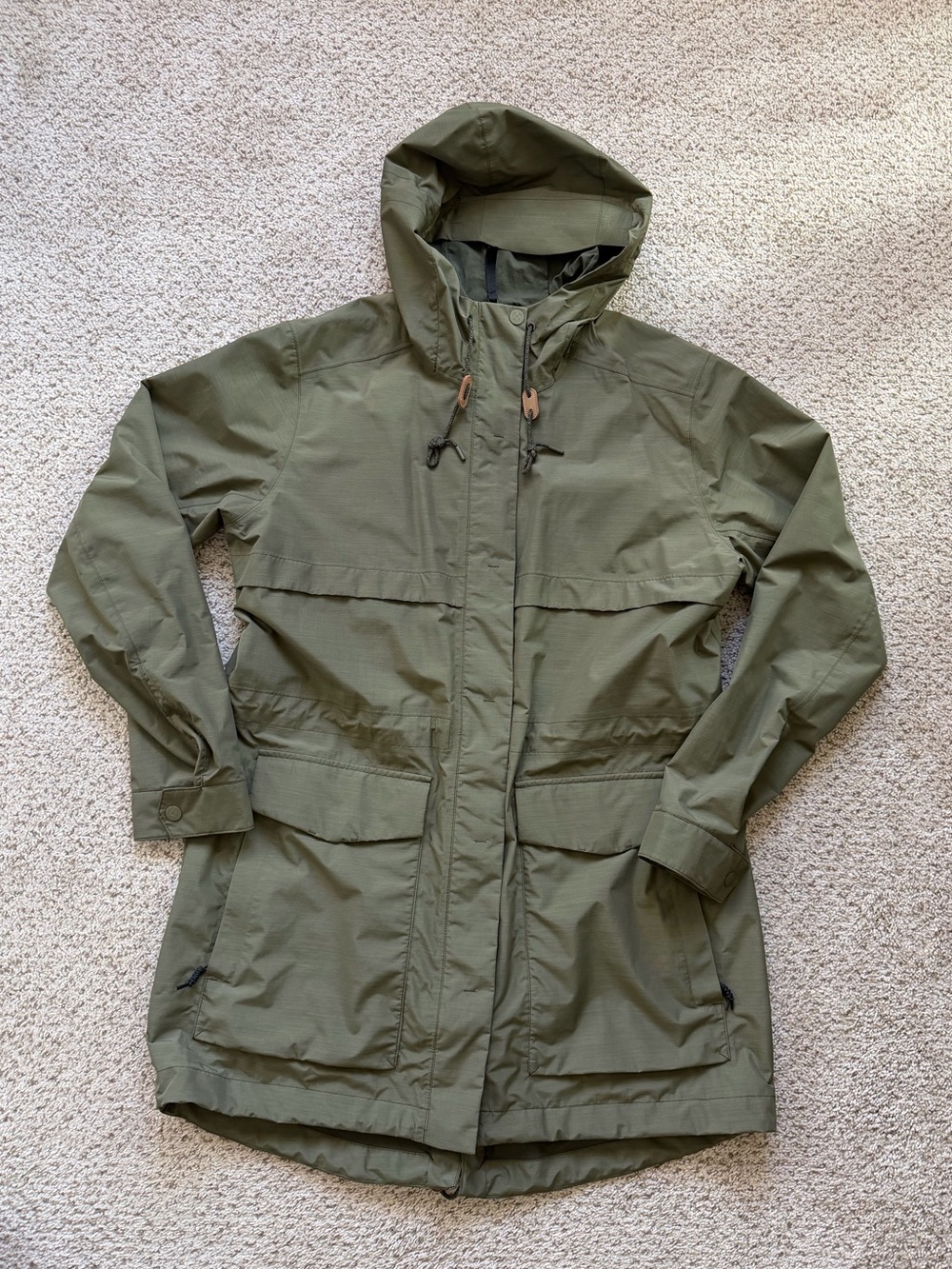 REI Skyline Ridge Parka Rain Jacket Green Large